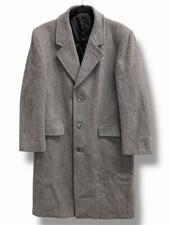 Vintage 1990s Stratojac Gray Wool Overcoat Mens 40 USA Made Classic Coat