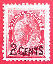 Canada 87 Queen Victoria  Provisional Issue 2c on 3c MH VF