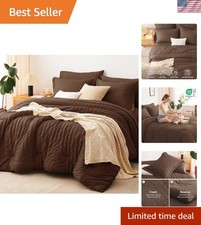 All-Season King Comforter Set - 7 Pieces with Breathable Seersucker Design