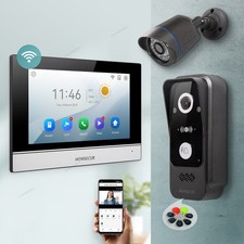 HOMSECUR 7" WIFI HD Video Doorphone Entry Intercom Monitoring Motion Detection