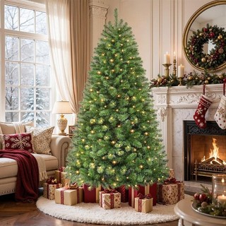 7FT Christmas Tree with 300 LED Warm White Lights & 1076 Branches FOR AUCTION