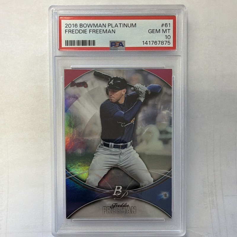 Topps 2016 Bowman Platinum Freddie Freeman Atlanta Braves #61 Base Set PSA 10