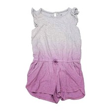 Gap Kids Girl Pink Gray Flutter Sleeve Sleeveless Romper Shorts Sz XL 12