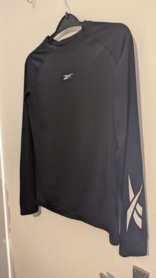 Jungen schwarz Reebok Basisschicht Langarm Oberteil Alter 12-13