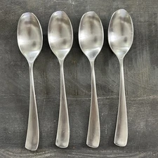 4 Pc Studio William Place/ Soup Spoon 9 3/8” LARCH SATIN Stainless Steel Curved