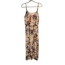 Naif Anthropologie Floral Maxi Dress Cream Sleeveless Spaghetti Womens L