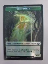 MTG Forest Dryad(3) / Powerstone Double-Sided Token The Brothers' War Foil Token