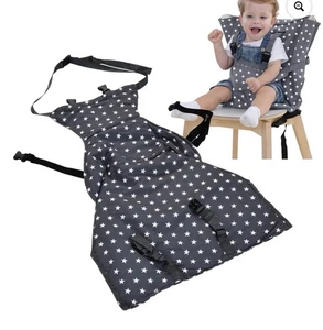 Seat Sac Baby Travel Harness Seat Travel High Chair for Babies Gray Star Fabric
