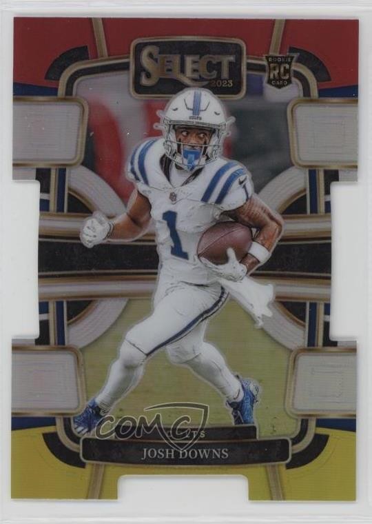 2023 Panini Select Concourse Red & Yellow Prizm Die-Cut Josh Downs #44 7sd