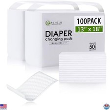 Ultra-Soft Disposable Baby Changing Pads - 100 Pack Waterproof 13x18 in Mats