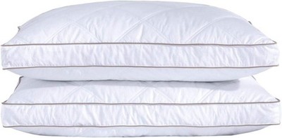 Goose Feather Down Pillows Set of 2 Standard Size Hotel Collection 100% Cotton