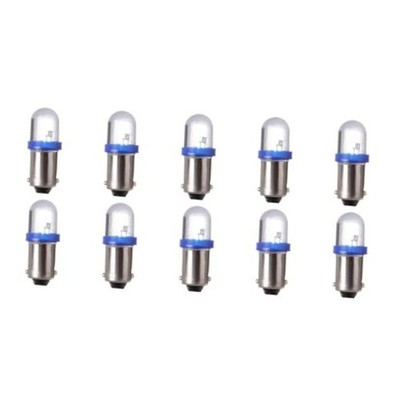 10 Pack Blue BA9S 57 Bayonet LED Bulb Gauge Cluster Instrument Panel Light
