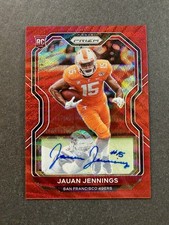 2020 Panini Prizm #304 Jauan Jennings Red Wave /149 Auto RC Rookie 49ers