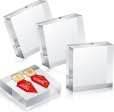 4 Pieces 3 X 3 X 1 Acrylic Square Display Block Clear Polished Acrylic Cube Jewe
