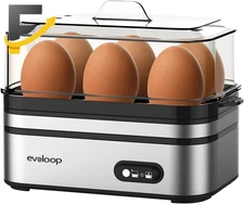 Rapid Egg Cooker Electric 6 Eggs Capacity Soft Medium Hard Boiled Poacher Omelet