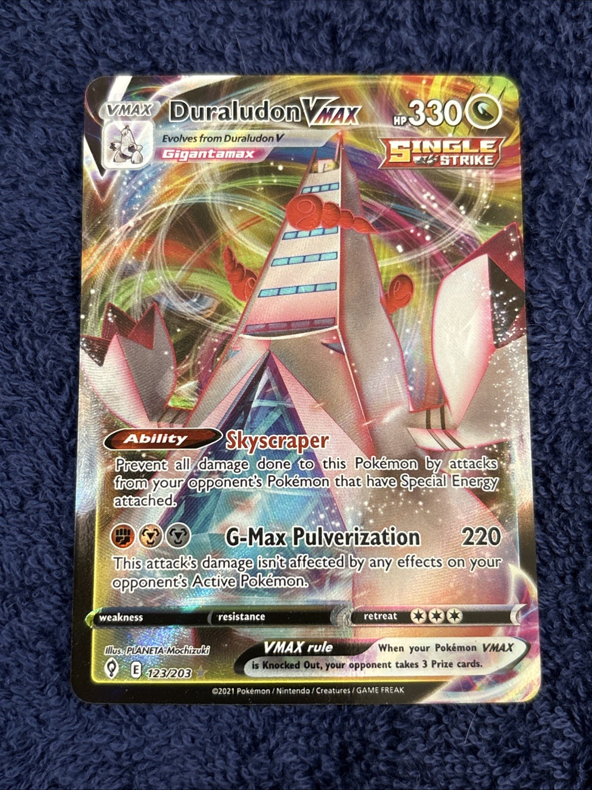 Duraludon VMAX 123/203 Pokemon TCG SWSH07: Evolving Skies Ultra Rare NM