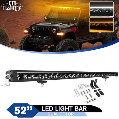 E-geprüft E9 52 Zoll LED Lichtbalken 12V Dachmontage Amber Weiß Tagfahrlicht LKW