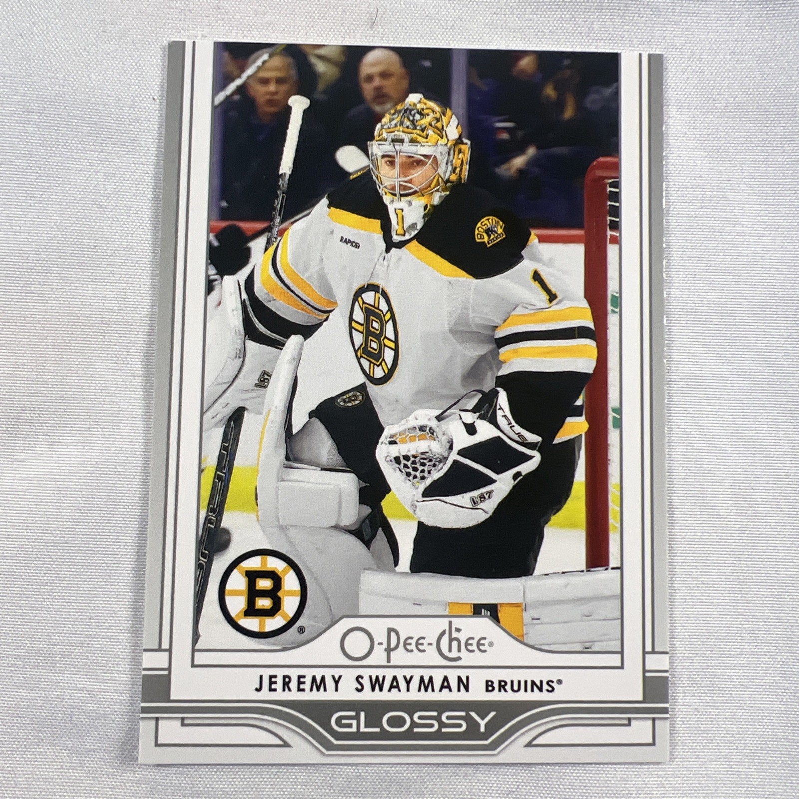 Jeremy Swayman #OG-14 Hockey Cards 2025 Upper Deck O-Pee-Chee Glossy trading card — raw and PSA graded price guide