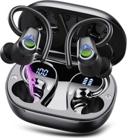 Wireless Earbuds Bluetooth 5.3 Sport Headphones with Earhooks 50H Playtime Dual