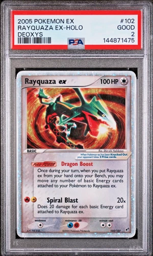 PSA 2 2005 Pokemon EX Deoxys Rayquaza EX Holo Foil 102/107 Rare Vintage