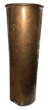 Vintage Brass Floor Vase 11-7/8” Tall Cylinder Umbrella Stand