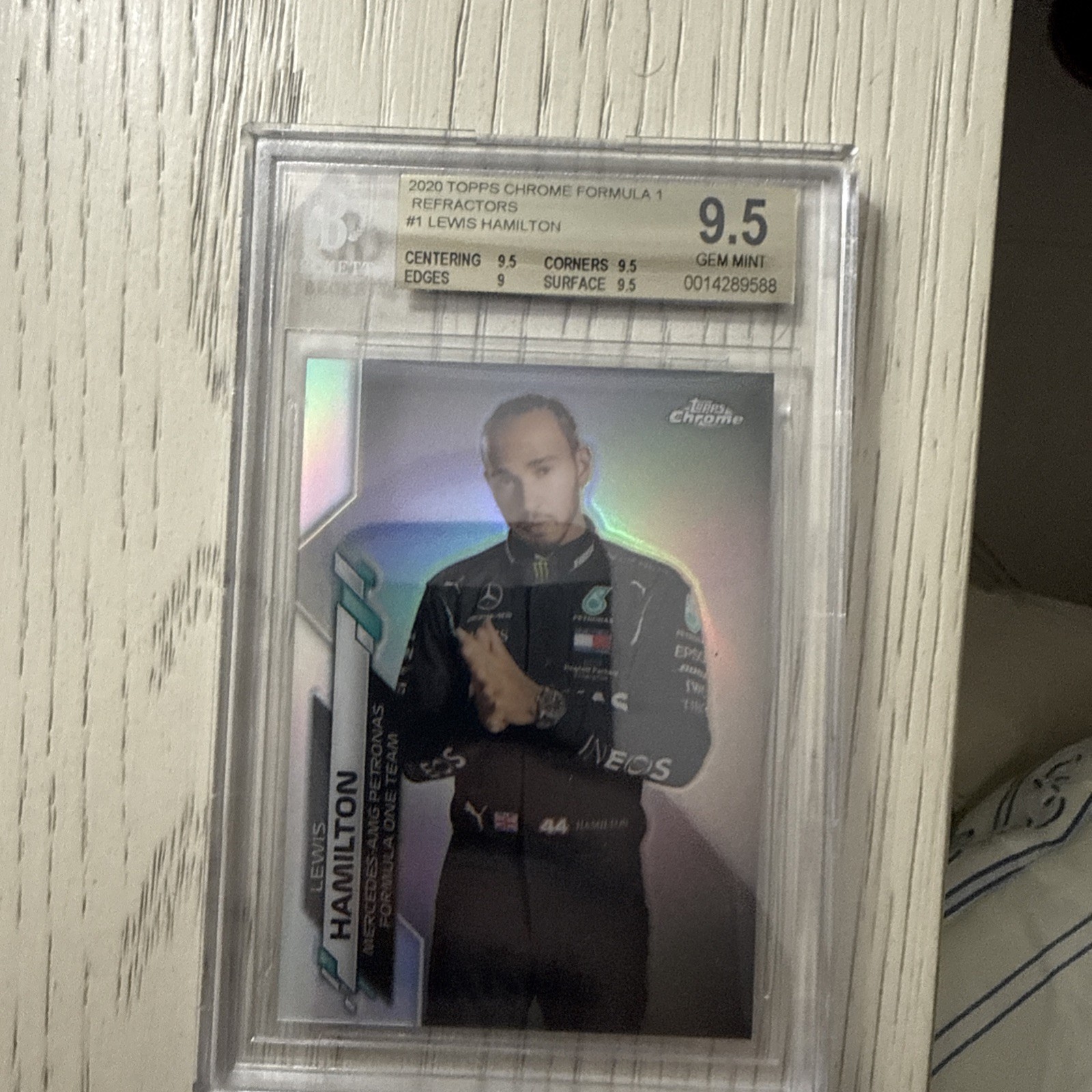 2020 Topps Chrome Formula 1 Refractor #1 LEWIS HAMILTON PORTRAIT BGS 9.5 GEM