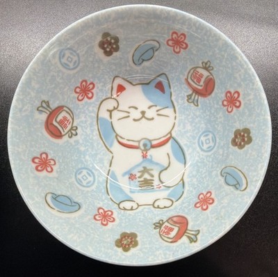 Maneki Neko Beckoning Lucky Cat Deep Ramen Bowl ~ Made in Japan