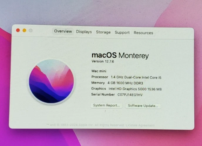 Apple Mac mini 2014 Intel Core i5-4260U @1.4GHz 4GB RAM 500 GB HDD OS Monterey* - Image 2 of 4