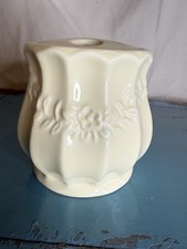 Floral Embossed Ceramic Toothbrush Holder 3.25  Tall 4 Holes
