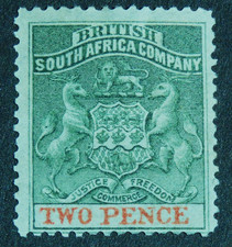 Rhodesia (British South Africa Co.) 1892 2d SG 20 Mint hinged cat £29
