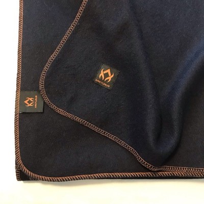 ARCTURUS Navy, Wool Blanket, 64 x88  Warn, Washable