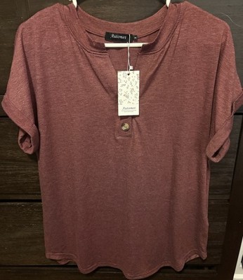 Automet Womens Top Maroon Colored With Buttons Size Medium 