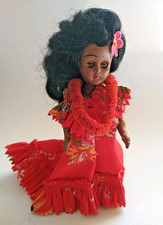 Hula Girl Doll Hawaii Vintage Folk Art