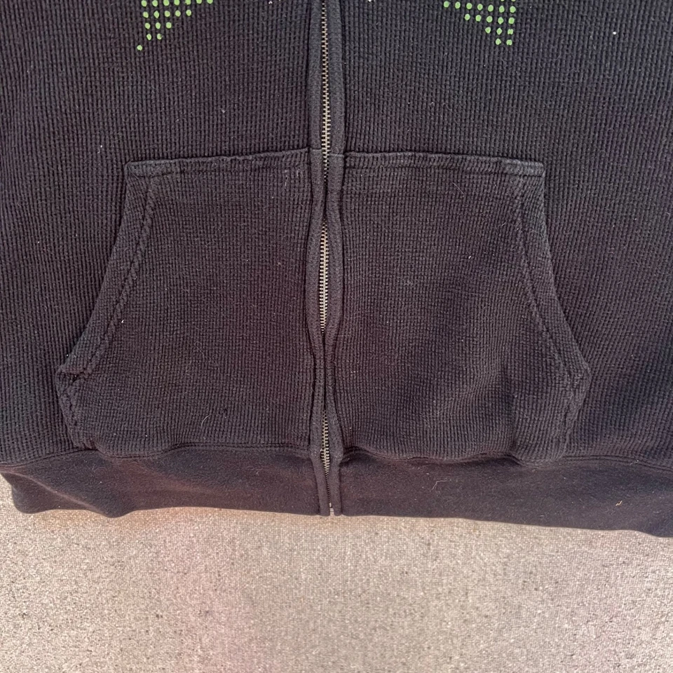 Moletom com capuz Hurley feminino grande preto soletrado com zíper completo - Imagem 2 de 4