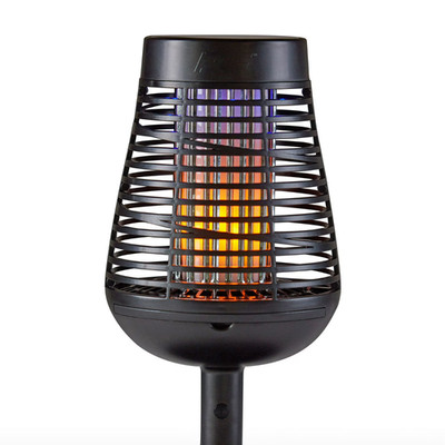 PIC Solar Insect Killer Torch with LED Flame Effect, Black Torch, Area Bug Zappe