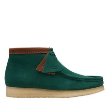 Clarks Wallabee Boot 26172249 Mens Green Leather Lace Up Chukkas Boots