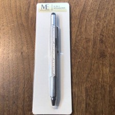 6 in 1 Stylus Pen, Ruler, Level, Phillips  Flat Screwdriver Black Ink Handy NEW