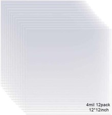 12 Pack 4 Mil Clear Mylar Stencil Sheets, 12" x x 12", 4mil 12