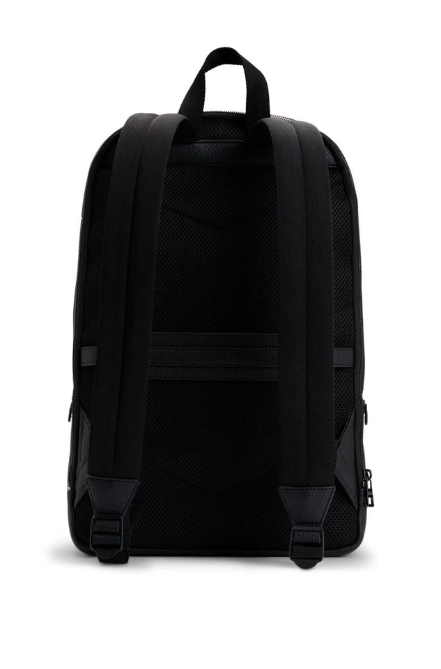 HUGO BOSS 粒面仿皮革背包,带堆叠徽标饰边 50523511 — 第 3/4 张图片