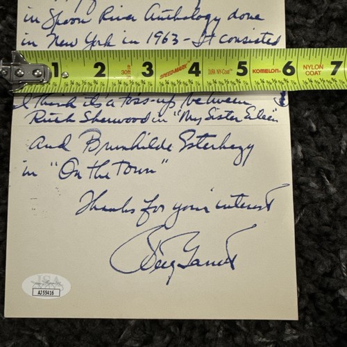Carta firmada con autógrafo de Betty Garrett certificado de autenticidad JSA en la ciudad - Imagen 5 de 5