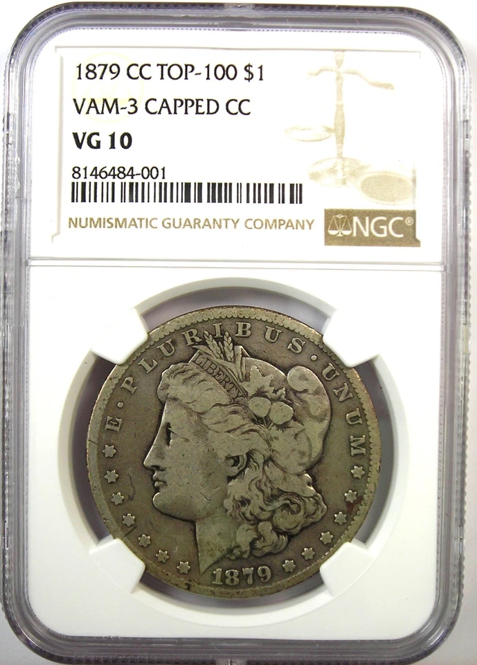 1879-CC Morgan Silver Dollar $1 - Rare Carson City Coin - Certified NGC VG10 - Image 2 of 4