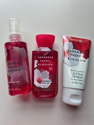 BBW Lot Of Japanese Cherry Blossom Shower Gel, Body Cream & Fragrance Mist.