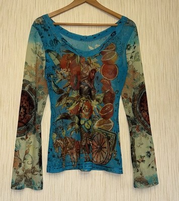 Save The Queen mesh Longsleeve Top JPG Copine Style Y2K Vintage Designer Rare