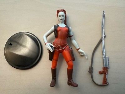 Hasbro Star Wars Aurra Sing 3.75  Action Figure POTJ 2000 Bounty Hunter Stand