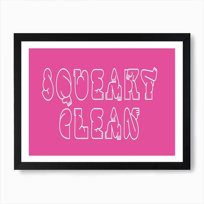 Quietschsauber Kunstdruck - Rosa 1 Bogen gerahmtes Wandbild Poster Leinwanddruck Bild