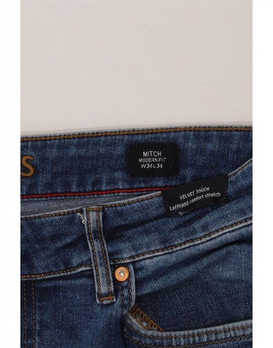Pantalones de mezclilla ajustados JOOP para hombre calce moderno W34 L34 azul algodón BP08 - Imagen 3 de 4