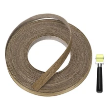 1/2" x 49 ft Edge Banding, Pre-Glued Iron on Edging Strip, Walnut