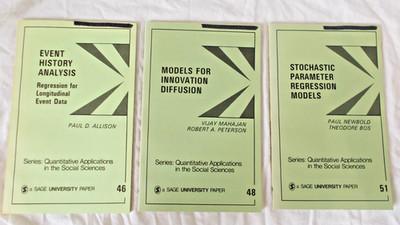 3 Books: Event History Analysis; Models for Innovation Diffusion; Stochastic Par