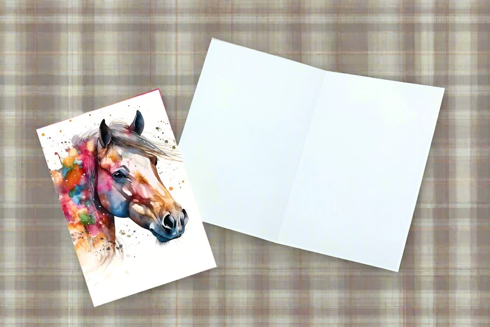 10 tarjetas de notas surtidas para todas las ocasiones tarjetas de felicitación en blanco florales caballos Foto 3 de 3