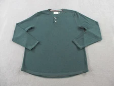 Normal Brand Shirt Mens Extra Large Green Puremeso Henley Long Sleeve Everyday